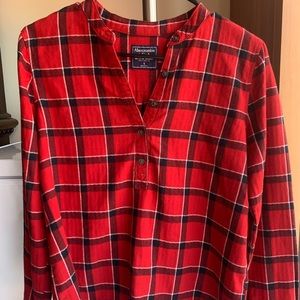 Abercrombie & Fitch Red Plaid Long Sleeve